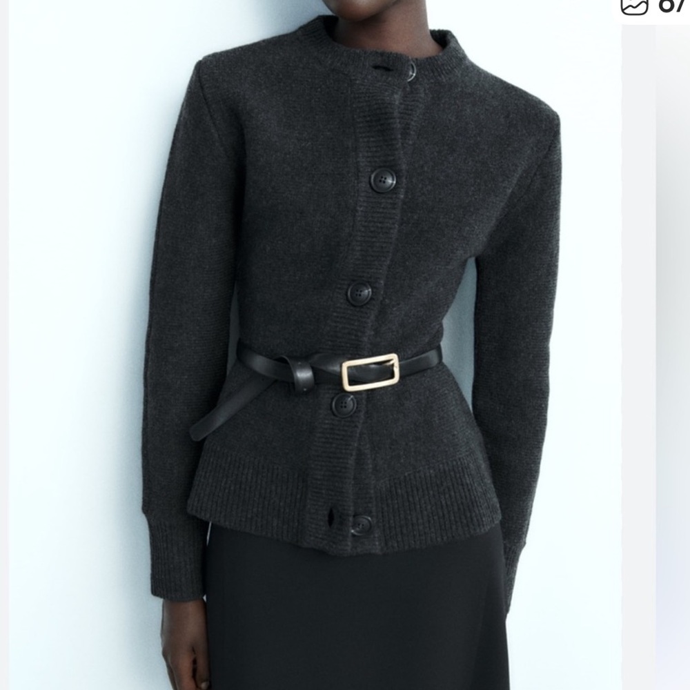 Zara Black Button-Up Cardigan